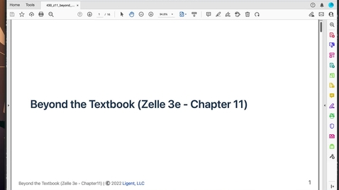 Thumbnail for Lecture: IS430 - BTTB Zelle Chapter 11