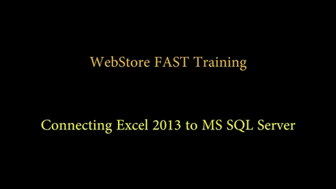 Thumbnail for Excel 2013 SQL Connection