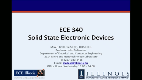 Thumbnail for Semiconductor Electronics (ECE 340 A) Fall 2024