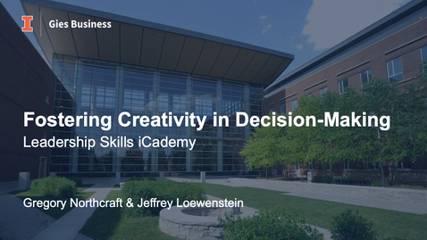 Thumbnail for entry Fostering Creativity in Decision-Making