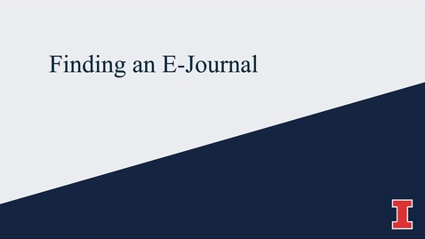 Thumbnail for How to Find an E-Journal
