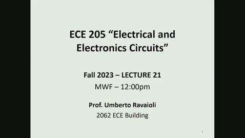 Thumbnail for entry ECE 205 Lecture 21 - Fall 2023