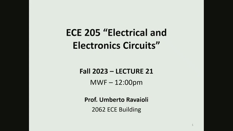 Thumbnail for ECE 205 Lecture 21 - Fall 2023