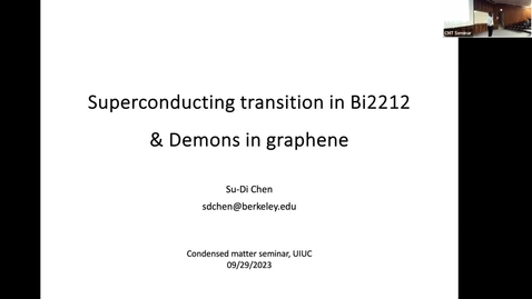 Thumbnail for Condensed Matter Seminar - Sudi Chen, University of California, Berkeley