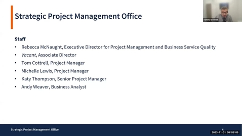 Thumbnail for entry Strategic Project Management Office (Fall 2023 ITPF)
