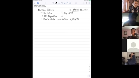 Thumbnail for entry Particle filters: March 25th Class lecture