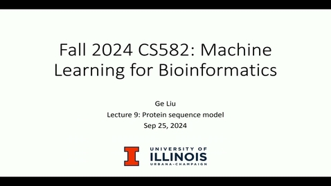 Thumbnail for ML for Bioinformatics (CS 582 B) Fall 2024