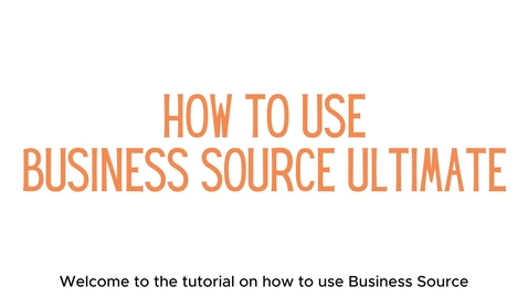 Thumbnail for How To Search Business Source Ultimate