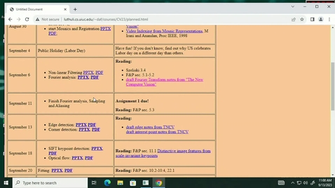 Thumbnail for Computer Vision (CS 543 A) Fall 2023