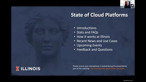 Thumbnail for entry 4A - State of Cloud Platforms at Illinois - Joshua Mickle, Kevin Bird, Tom Grissom, Spring 2020 IT Pro Forum