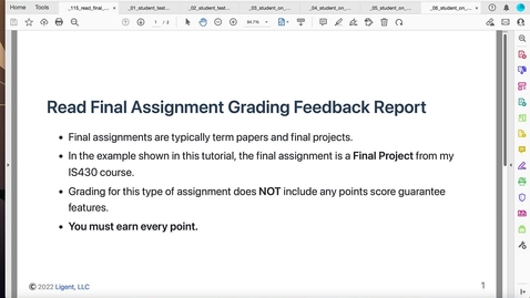 Thumbnail for Tutorial: How to Read a Feedback Report for a Final Assignment - REV Summer 2022