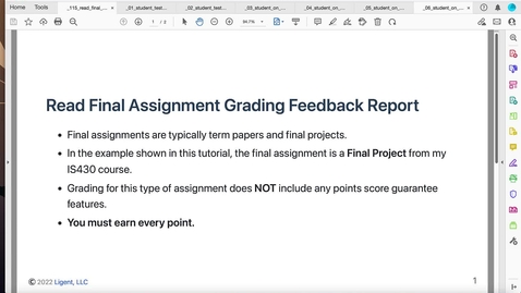 Thumbnail for entry Tutorial: How to Read a Feedback Report for a Final Assignment - REV Summer 2022