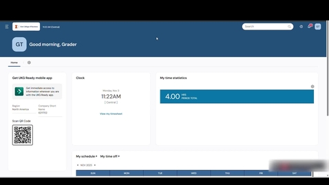 Thumbnail for UKG Ready - How to Submit Time Entries