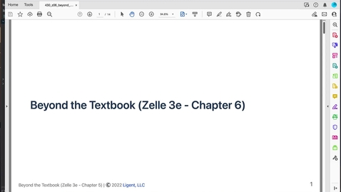 Thumbnail for Lecture: IS430 - BTTB Zelle Chapter 6