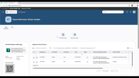 Thumbnail for UKG Ready - How to Approve Time Entries