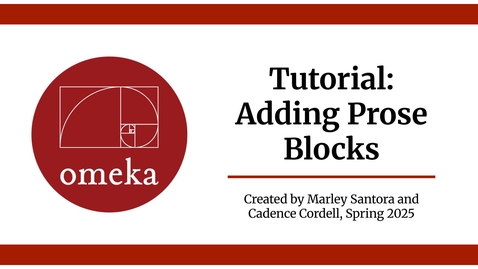 Thumbnail for Tutorial: Adding Prose Blocks