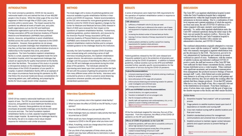 Thumbnail for entry Poster: COVID case study - inpatient rehab