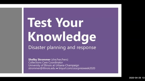 Thumbnail for Test your knowledge: Disaster Planning and Response