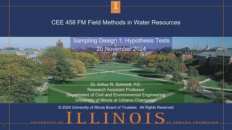Thumbnail for Water Resources Field Methods (CEE 458 FM1) (CEE 458 FM2) Fall 2024