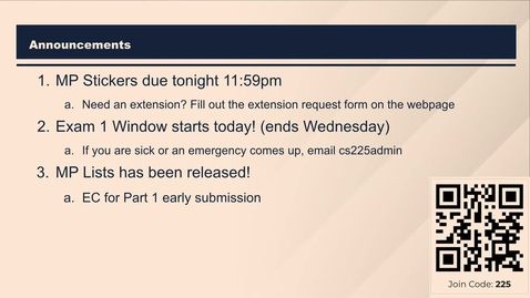 Thumbnail for CS 225 Spring 2026