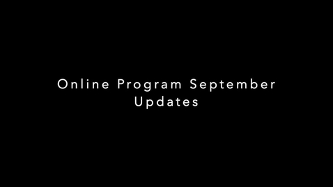 Thumbnail for entry September Online Programs Updates