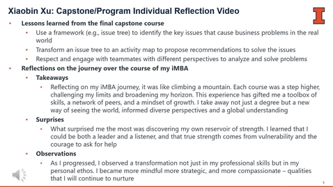 Thumbnail for entry Xiaobin Xu_Individual Reflection Video