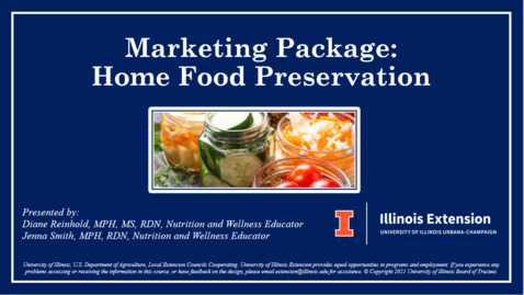 Thumbnail for entry 2021 Marketing Package: Home Food Preservation 