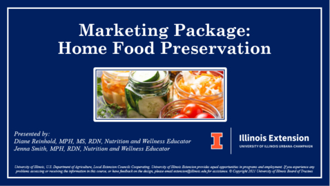 Thumbnail for 2021 Marketing Package: Home Food Preservation 