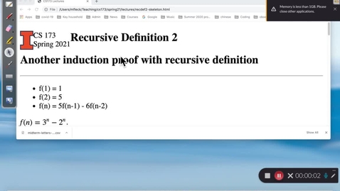 Thumbnail for CS 173 (Spring 2021) Recursive Definition 2