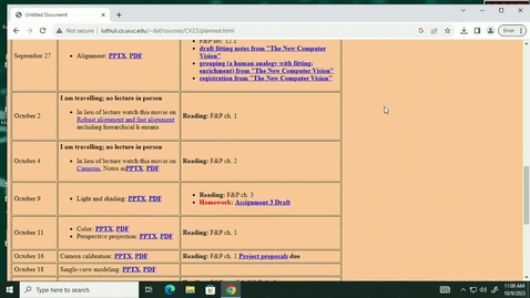Thumbnail for Computer Vision (CS 543 A) Fall 2023