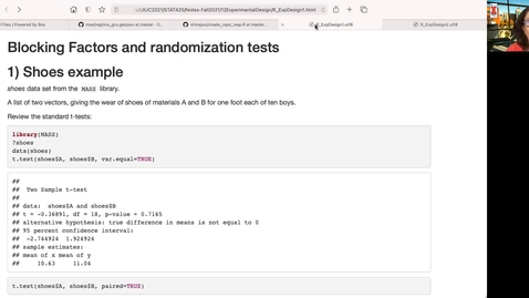 Thumbnail for STAT425 R Examples: Experimental Design 1 (Paired t-test and blocking factors)