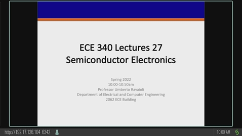Thumbnail for ECE 340 A Spring 2022 Lecture 27
