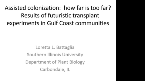 Thumbnail for entry NRES Fall 2014 Seminar Series - Loretta L. Battaglia