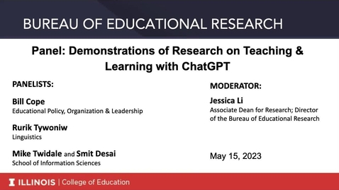 Thumbnail for entry Demonstrations of Research on Teaching &amp; Learning with ChatGPT