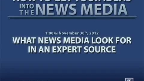 Thumbnail for What News Media Look for in an Expert Source