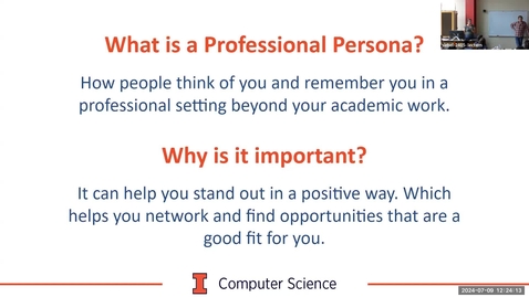 Thumbnail for Illinois Computer Science Lunch and Learn:  Developing your Professional Persona