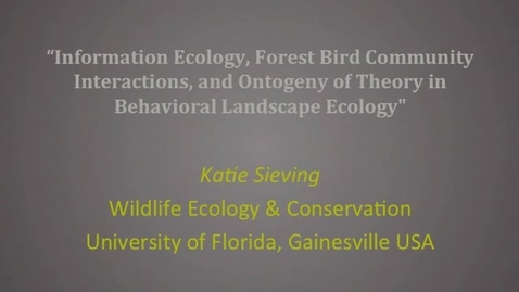 Thumbnail for NRES 2011 Fall Seminar Series - Katie Sieving