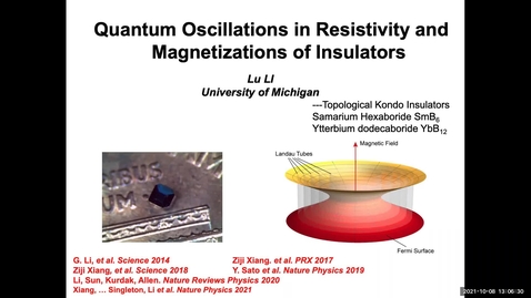 Thumbnail for Condensed Matter Seminar - Lu Li, University of Michigan