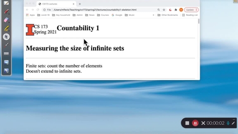 Thumbnail for CS 173 (Spring 2021)  Countability 1