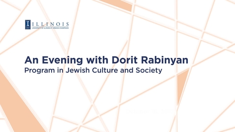 Thumbnail for 2017-10-16 - An Evening with Dorit Rabinyan