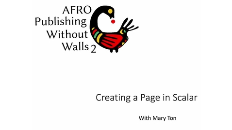 Thumbnail for Creating a Page in Scalar