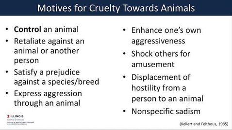 Thumbnail for (ANSC 250) Animal Cruelty and Violent Crimes