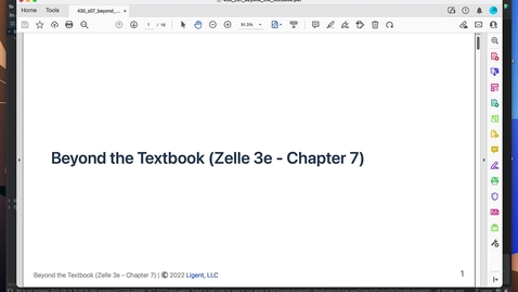 Thumbnail for entry Lecture: IS430 - BTTB Zelle Chapter 7