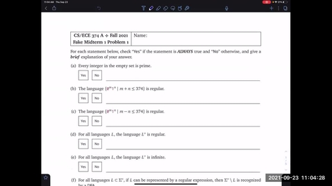 Thumbnail for CS 374 Fall 2021 Section A Optional Midterm Review