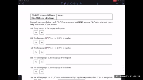 Thumbnail for entry CS 374 Fall 2021 Section A Optional Midterm Review