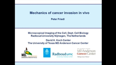 Thumbnail for Mechanics of cancer cell invasion in vivo