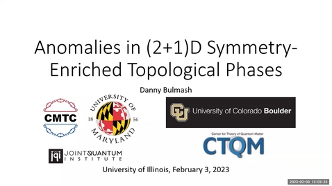 Thumbnail for entry iCMT-Condensed_Matter_Seminar_-2-3-2023-_Danny_Bulmash,_University_of_Colorado,_Boulder