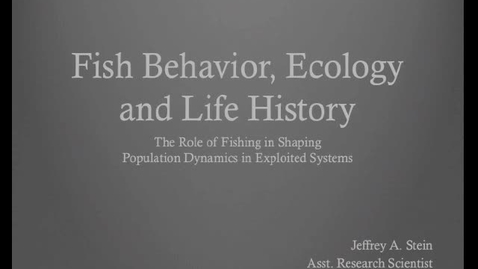 Thumbnail for NRES 2011 Fall Seminar Series - Jeffrey A. Stein