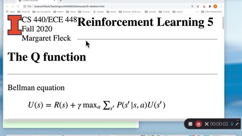 Thumbnail for CS 440 (Fall 2020) Reinforcement Learning 5