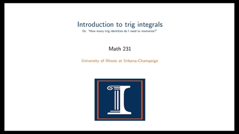 Thumbnail for Introduction to trig integrals